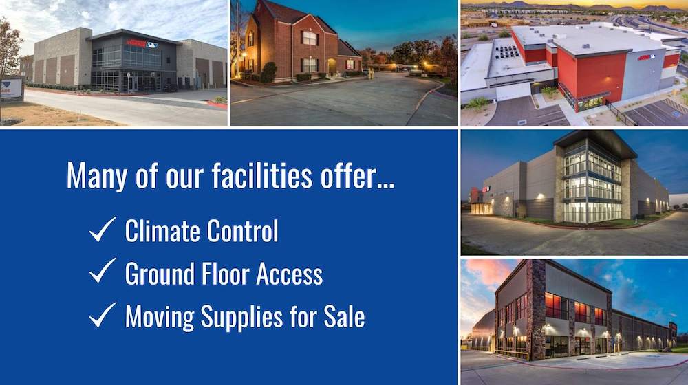 different facilities that offer ground floor access to climate controlled storage