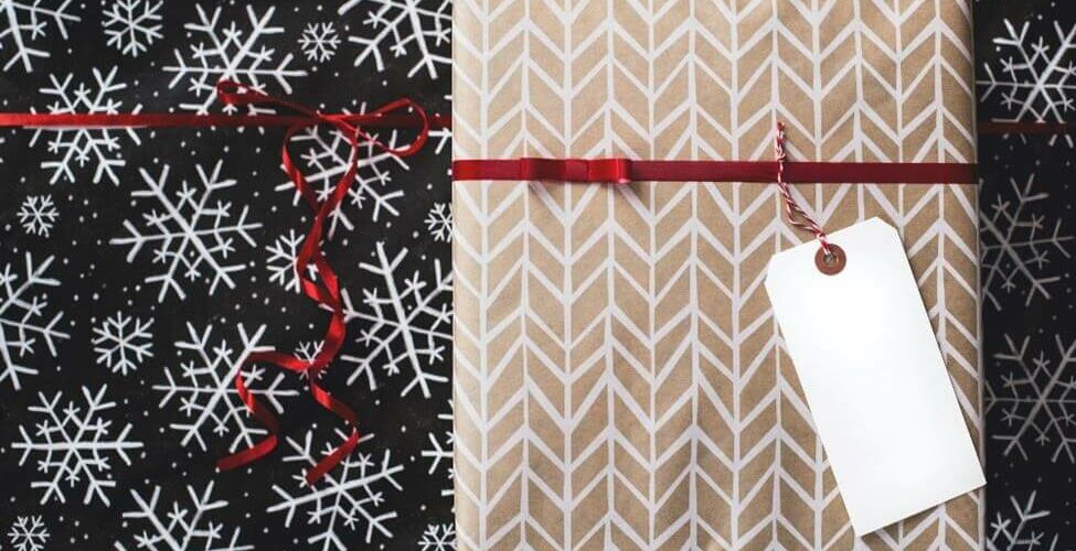 a christmas gift with a tag on it
