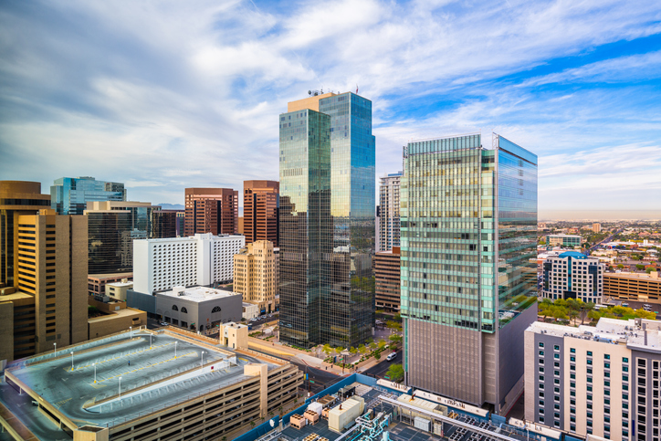 Skyscrapers in downtown Phoenix.